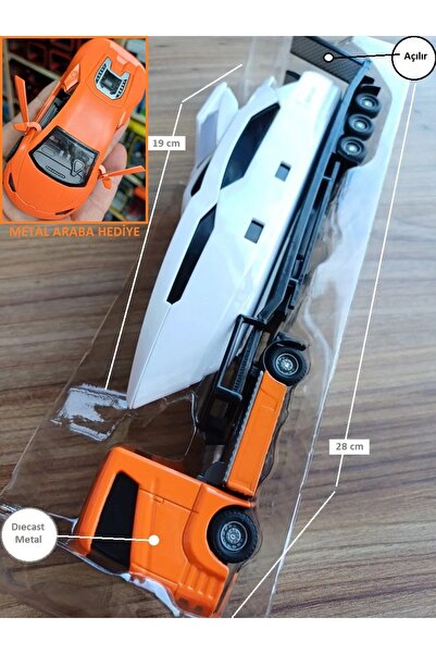 OYUNCAKSAHİLİ Metal Tır Tekne Metal Araba Hediyelidir Diecast Koleksiyon Tran...
