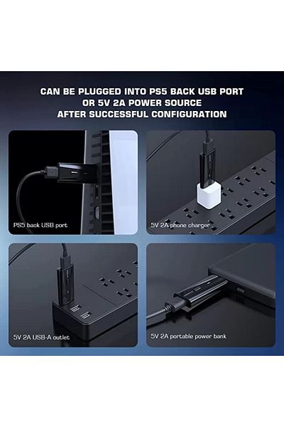 GameSir VX-BLK Adapter for PS5 – Plug and Play Keyboard & Mouse Converter, Black