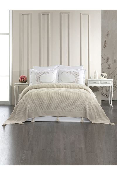 Levanzo 6 Piece Knitted Blanket Set Dolce Stone