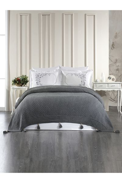 Levanzo 6 Piece Knitted Blanket Set Dolce Anthracite