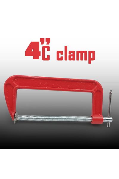 Generic Heavy Duty 4-Inch C Clamp with Cast Iron Body, Sliding T-Bar Handle Swivel Pad & Chrome-Plated Screw