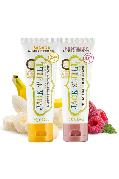 Jack N'Jill Jack N' Jill Jack N Jill Natural Toothpaste - Banana & Raspberry 2 Pack (2X50G)
