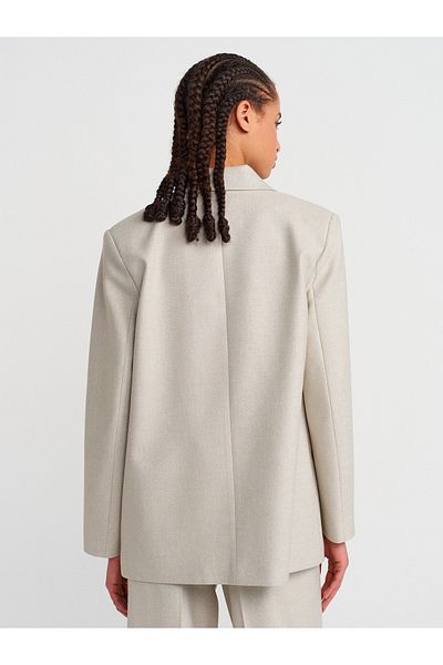 Dilvin Glitter Blazer Jacket-Stone 60763