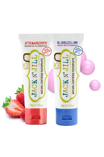 Jack N'Jill Jack N' Jill Jack N Jill Natural Toothpaste - Strawberry & Gum Aroma 2 Pack (2X50G)