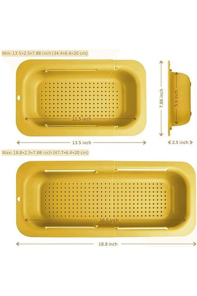 KECRULV Sink Strainer Basket, Plastic, Yellow, 20 X 10 X 5 Cm