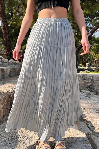 DSB Şile Bezi Long Summer Skirt Lined 100% Cotton 100cm