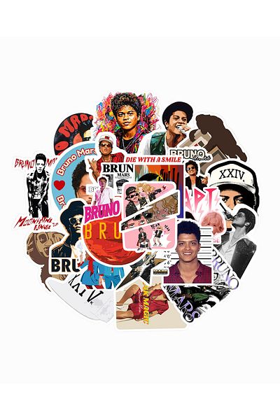 dadi ramba Bruno Mars - Bullet Journal - Agenda - Planner - Notebook - Laptop Sticker Decal - Sticker Pack