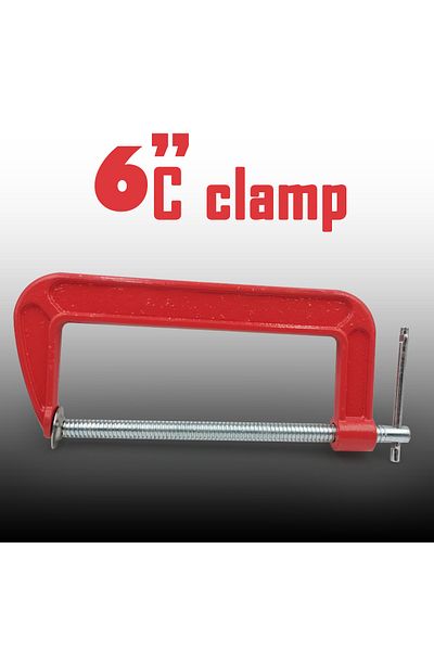 Generic Heavy Duty 6-Inch C Clamp with Cast Iron Body, Sliding T-Bar Handle Swivel Pad & Chrome-Plated Screw