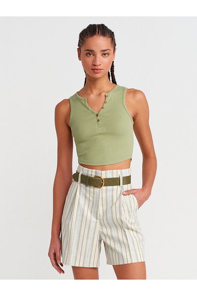 Dilvin Ö Nue Buttoned 20844 Top-Khaki Shoes