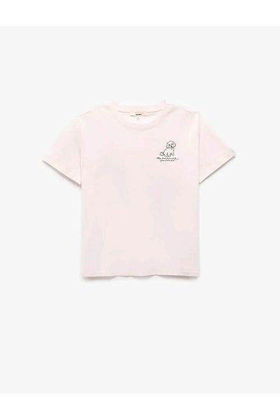 Koton Short Sleeve Printed Cotton Bicycle Pink Women's T-Shirt 5Sak50112Ek