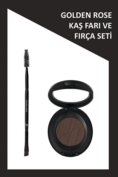 Golden Rose Eyebrow Brush - Kaş Fırçası ve Eyebrow Powder No: 106 Deep Brown ...