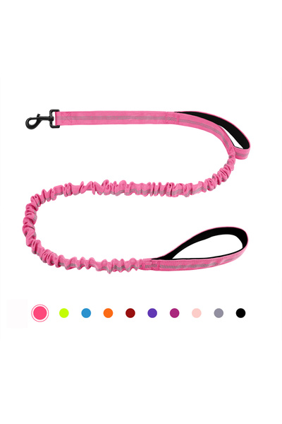 Choice مقود كلب بانجي باللون الأحمر الوردي، مقود كلب شديد التحمل مع امتصاص ال...