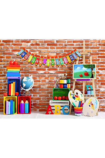 PROMISEBACKDROP2 200x200 cm Ekleme Dikişli Kumaş Okul Etkinlik Fon , Doğum Gü...