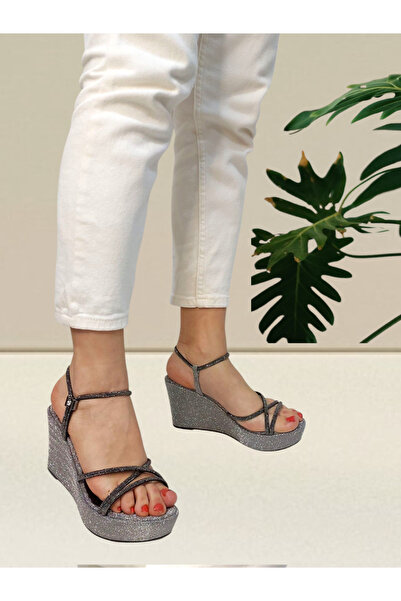 AYDOĞDU by ünal Platinum Women's Wedge Heeled Shoes 690