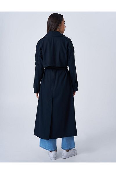Kayra Men's Collar Belted Trench Coat -14026