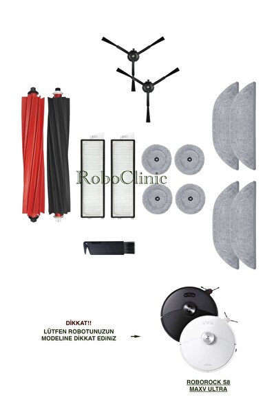 Roboclinic فرش Roborock S8 MaxV Ultra المتوافقة، فلتر Hepa، ممسحة، مجموعة ممس...