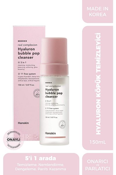 Hanskin Hyaluron Bubble Pop Cleanser- Hyaluronic Acid Based Face Washing Foam [150 ml ]