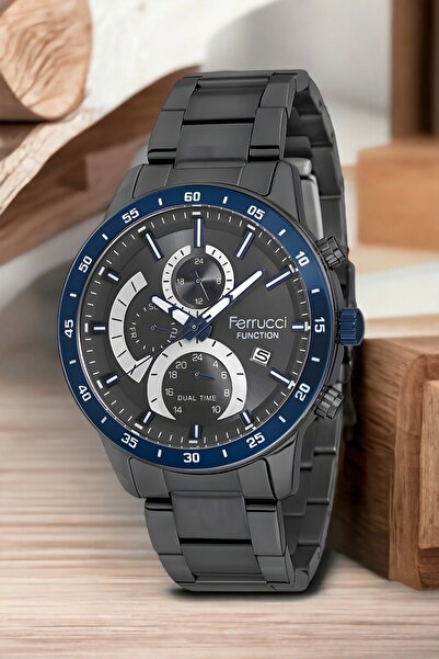 Ferrucci Fcf.13568Fm.03 Smoked Color Function Men's Wrist Watch+Bracelet Zmfe...