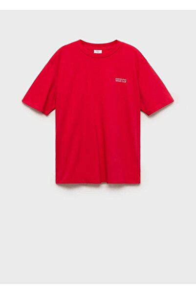 MANGO Man T-shirt με τυπωμένο κείμενο