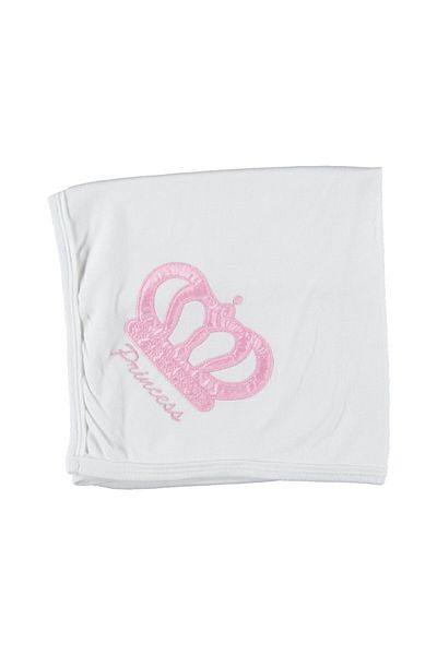 bipamuk Cotton Baby Girl Blanket 90*80cm Princess Embroidered Combed Cotton Blanket