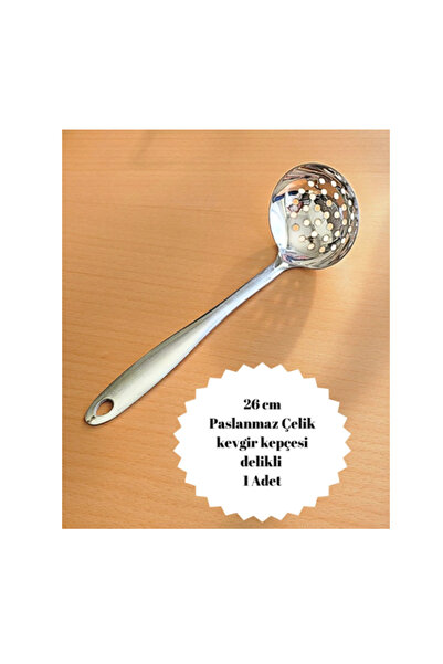 YAKUT 1 Adet Paslanmaz Çelik Servis Sunum Kepçesi Delikli Kepçe Kevgir