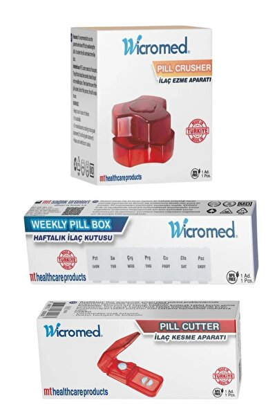 wicromed İlaç Kesici + Haftalık İlaç Kutusu + İlaç Ezme