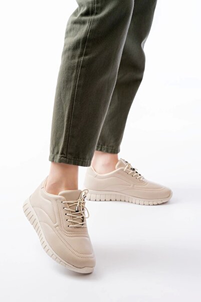 No8 Home K-504 حذاء رياضي كاجوال منقوش باللون البيج