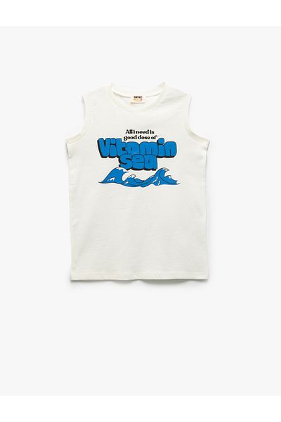 Koton Cotton Print Detailed Crew Neck Undershirt
