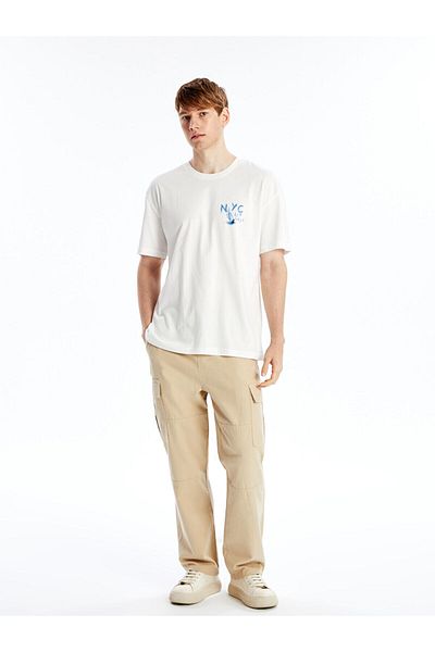 LC Waikiki Crew Neck Short Sleeve Printed Combed Cotton Men's T-Shirt