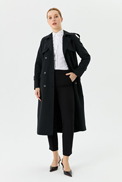 Günay Karaca Çift Düğme Mevsimlik Kadın Spor Trençkot Içi Astarlı 20242