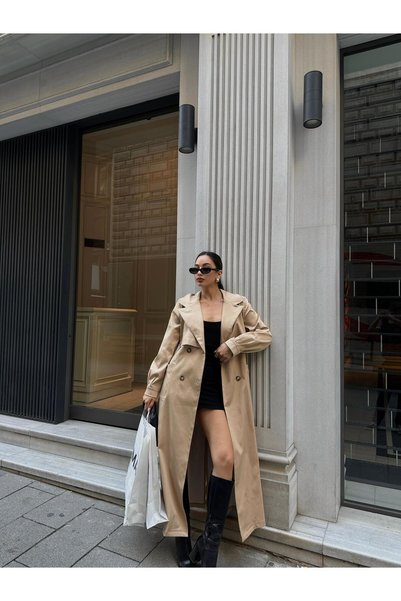 şuranur Basic Buttoned Trench