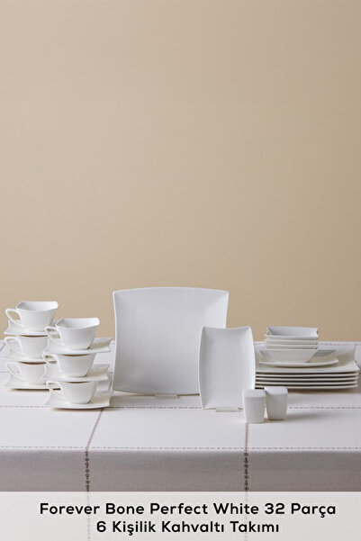 Karaca Forever Bone Perfect White 32 Parça 6 Kişilik Kahvaltı Takımı