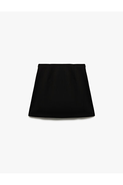 Koton Standard Waist Bow Detailed Pleated Mini Skirt