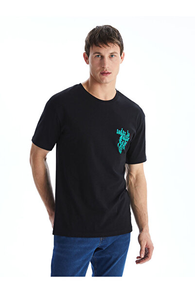 LC Waikiki Мъжка тениска с щампа с кръгло деколте LCW