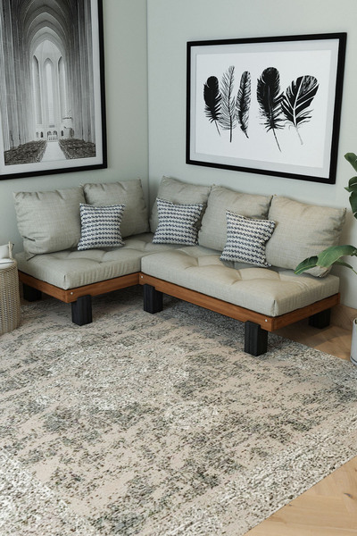 woodwork antalya Köşe Rustik Sedir Masif Ağaç 120x190 Teak Renk