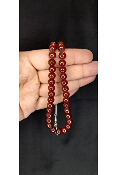 Anemore Collection مسبحة صلاة من العنبر باللون البني - قطع كروية T-393