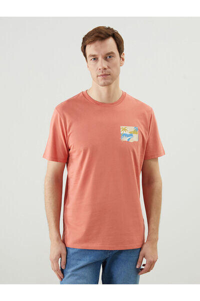 LC Waikiki Kurzärmliges, bedrucktes Herren-T-Shirt aus gekämmter Baumwolle mi...