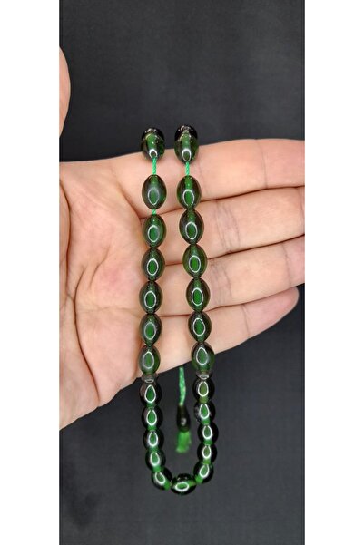 Anemore Collection سبحة صلاة كهرمانية باللون الأخضر - قطع بيزي T-384