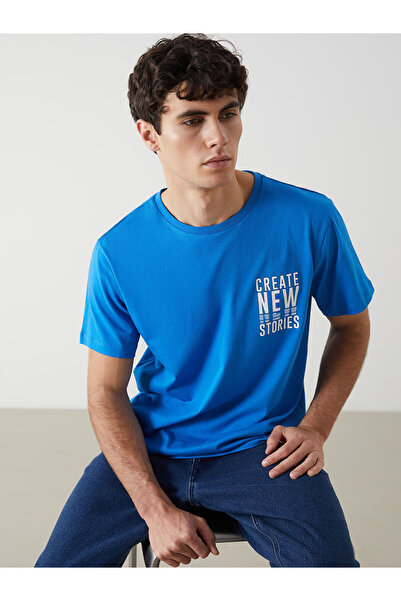 LC Waikiki Tricou pentru bărbați din bumbac pieptănat imprimat cu mânecă scur...