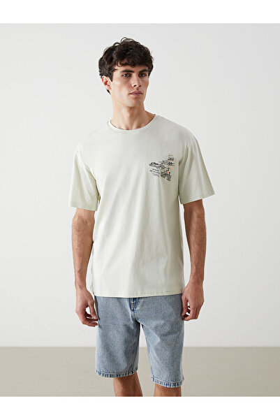 LC Waikiki LCW ECO Rundhalsausschnitt Kurzarm bedrucktes gekämmtes Herren-T-S...