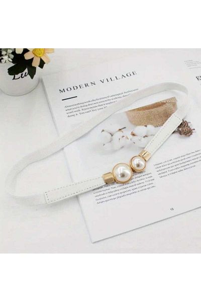 Beyna Rubber Belt with Pearls