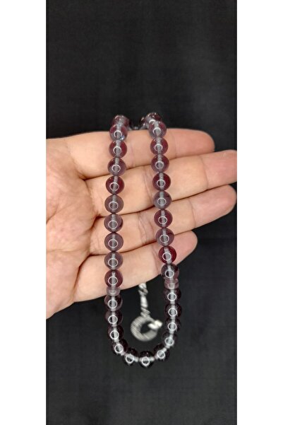 Anemore Collection سبحة صلاة ملونة باللون الأرجواني - عنبر النار، قطع الكرة ا...