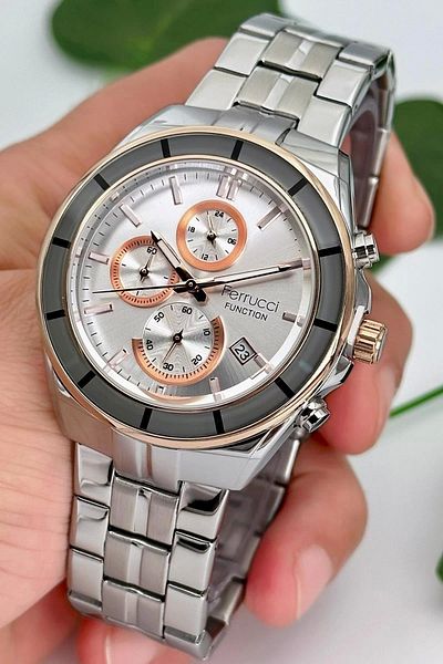 Ferrucci Function Men's Wristwatch Steel Strap Steel Case 3 Atm Water Resistance