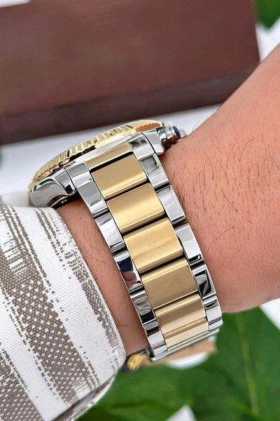 Bigotti Milano Luxury Men's Wristwatch Gold-silver Steel Strap Steel Case Functions Active Zmb007