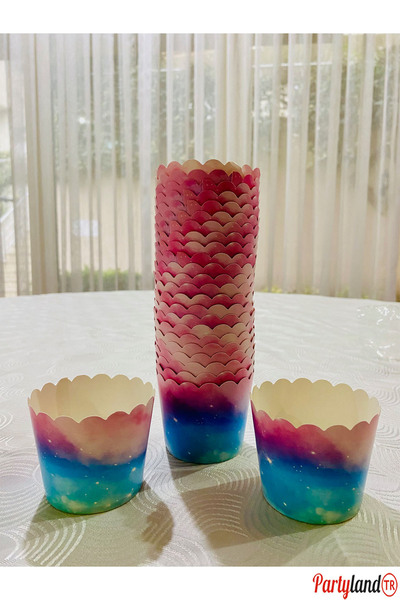 Rainbow Macaron 25 Pieces Cupcake and Muffin Baking Bowls