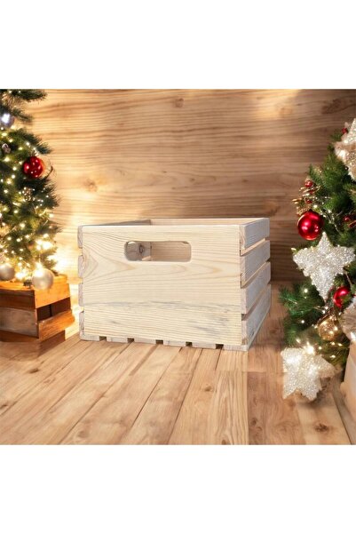 wooden destinty Ahşap Kasa - Raf - Kitaplık - Organizer Düzenleyici 40cm (boy...