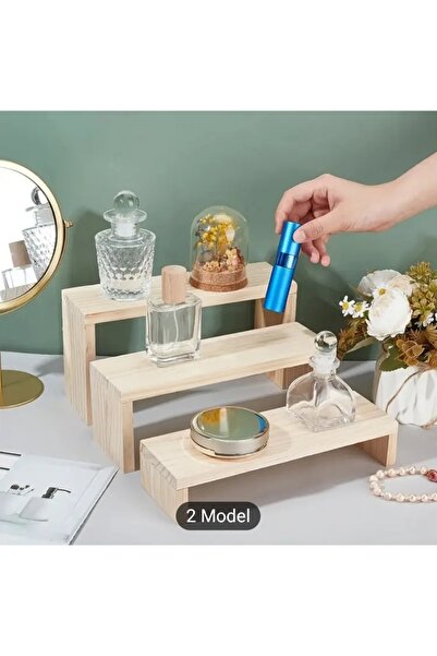 BOSS WOODEN Doğal Çam Ahşap U Şeklinde 3’lü Stand | Takı ve Aksesuar Düzenley...