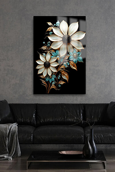 TAULART STAKLENI STOL SA CVETOM KOJI SVETLJUJE, ULTRA ŽIVOPISNE BOJE, NELOMIL...