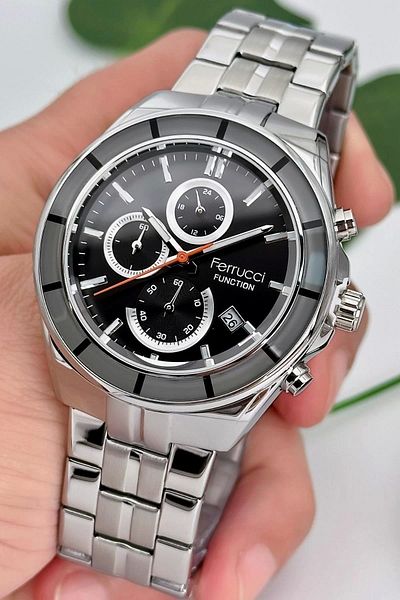 Ferrucci Function Men's Wristwatch Steel Strap Steel Case 3 Atm Water Resistance