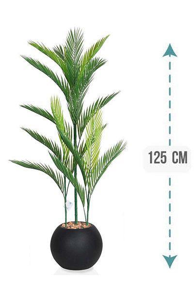 Generic Artificial Areca Palm (3 branches) with round plastic stand